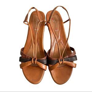 BLONDO Brown Leather Wedge Summer Sandals
Brown 10